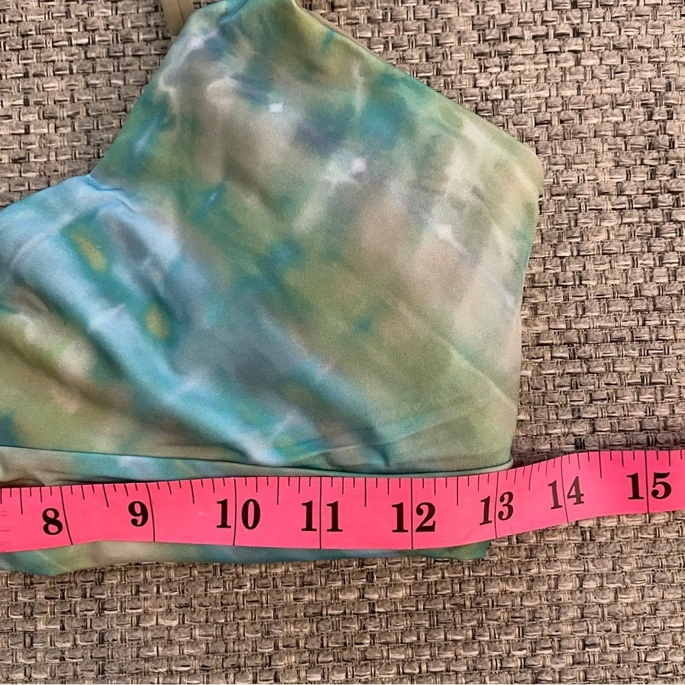 NWT prAna blue green Willow Falls Bikini Top Size Small